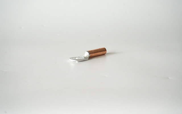 Bimetal aluminum-copper lug CU-AL transition terminal connector crimped compressed cable 