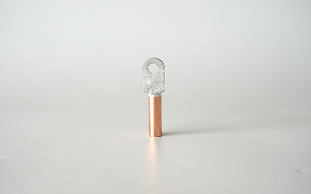 Bimetal aluminum-copper lug CU-AL transition terminal connector crimped compressed cable 