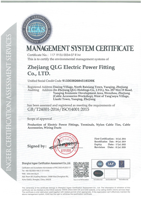QLG’s Environmental Management System is registered to ISO45001:2018 